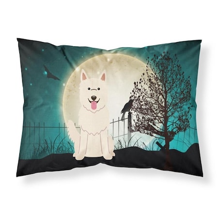 Micasa Halloween Scary White German Shepherd Fabric Standard Pillowcase, 20.5 x 0.25 x 30 in. MI223554